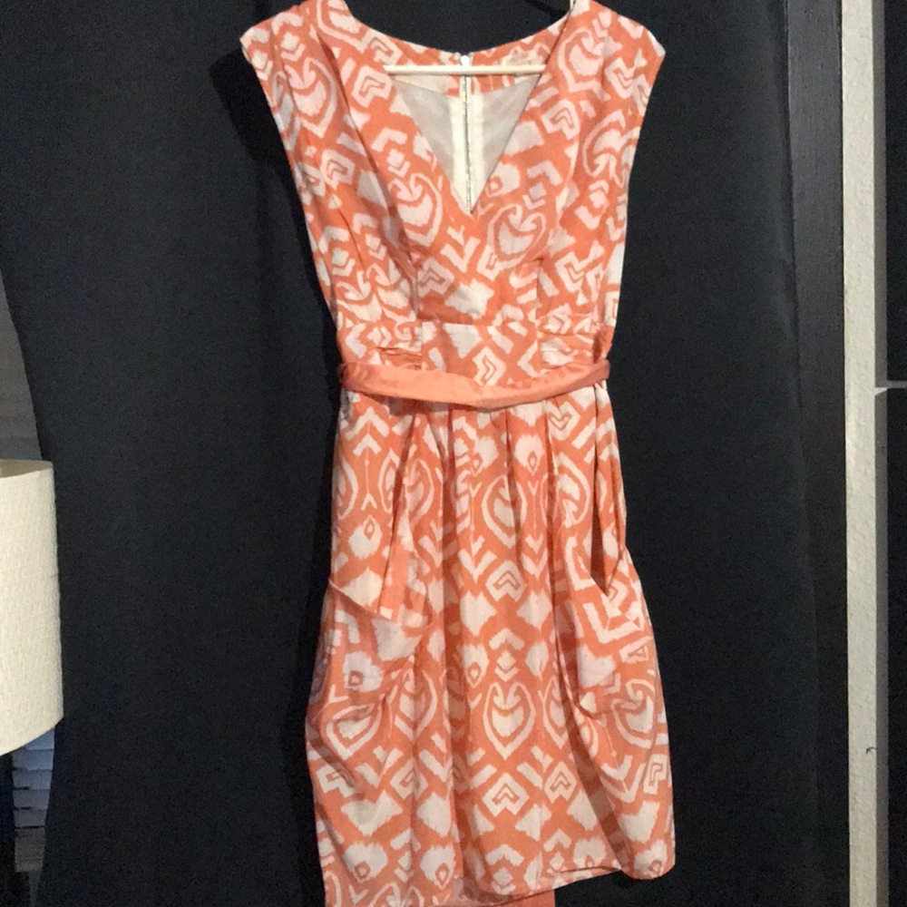 Coral and White dress